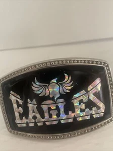 1978 Vintage Eagles Rock Band Belt Buckle Iridescent Multi Disco Colors  - Picture 1 of 5