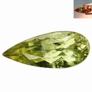 1.13 Ct Pear 10.2 x 4.3 MM 100% Natural Olive Green to Red Turkey Diaspore - Picture 1 of 5