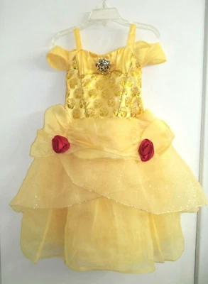 Disney Store Beauty and the Beast Belle Costume Gold Ball Dress Girls Size 3 - Image 1 of 4