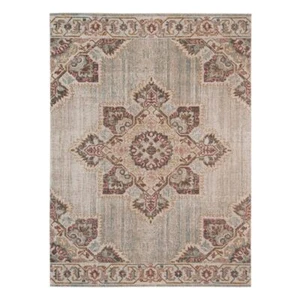 9' X 12' Beige and Rust Medallion Power Loom Area Rug - Picture 1 of 1