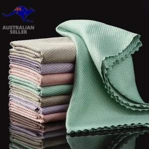 10Pcs Microfiber Glass Cleaning Cloth Rag Lint-Free for Windows Car Kitchen Mirr - Picture 1 of 14