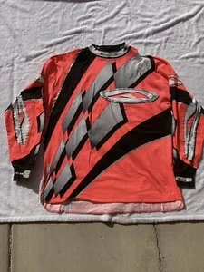 Vintage 90s AXO sports racing neon, pink Jersey/long sleeve with storage stains - Picture 1 of 8