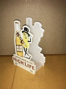 Miller High Life Beer Planters Peanuts Mr. Peanut Napkin Menu Holder New - Picture 1 of 7