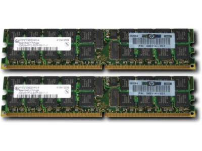 375004-B21 I GENUINE HP PC2-3200 DDR2-400 - 4GB (2 x 2GB) Memory - Image 1 of 3