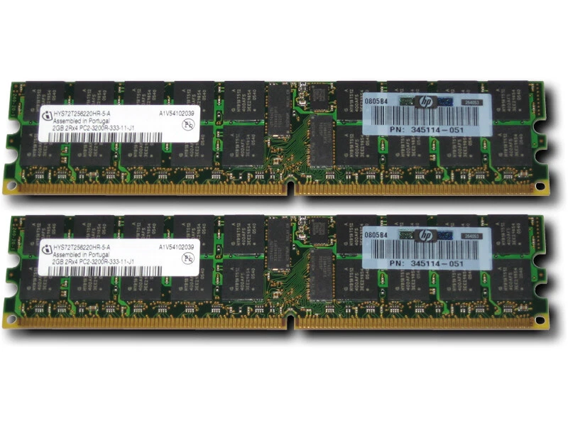 375004-B21 I GENUINE HP PC2-3200 DDR2-400 - 4GB (2 x 2GB) Memory - Image 1 of 3