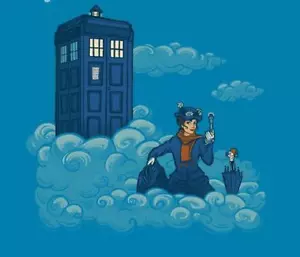 Camisa Disney Mary Poppins con Doctor Who Tardis Mashup Sátira Tefury Dama NUEVA - Imagen 1 de 1