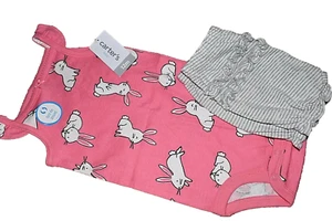 1S Neu mit Etikett 12M 9-12M Carter's Bunny Kaninchen Body Shirt Pull-On Shorts Outfit Set - Bild 1 von 5