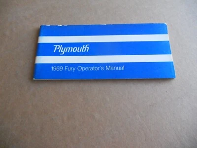 Manual del propietario instrucciones de funcionamiento Plymouth Fury 1969 original Foto 1 de 4