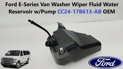 Tanque de depósito de lavadora de parabrisas OEM 8C2Z-17618-A con bomba para furgonetas Ford Econoline Foto 1 de 4
