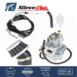 For Yamaha PW80 Dirt Bike Carb 1983-2006 Carburetor Air Filter & Throttles Cable - Picture 1 of 7
