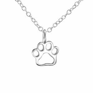 Collar patas plata 925 - niños niñas señora perros gatos cadena colgante - Imagen 1 de 5