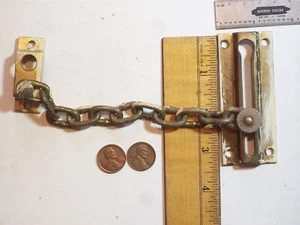 Hardware CHAIN DOOR LOCK WITH BRASS USED WITH PAINT - Picture 1 of 7