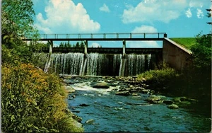 Pittsburg N.H. Postcard Dam at Second Connecticut Lake Chrome - Picture 1 of 2