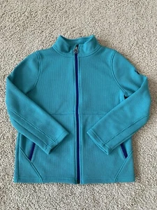 Spyder Jacket Girls Large Green Full Zip Knit Sweater Mock Neck Kids Youth - Picture 1 of 6