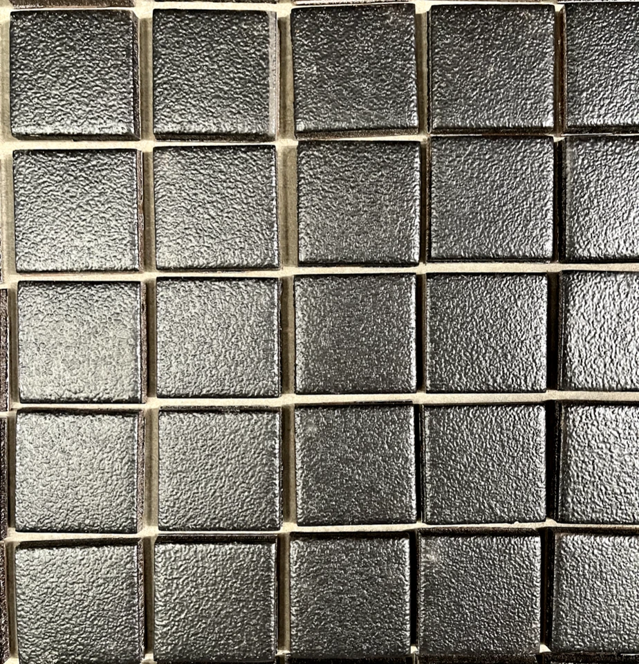 Black Textured Wall Tile 1 7/8" x 1 7/8" 10 SQFT Ceramic Summitville C# I68 - Image 1 of 1