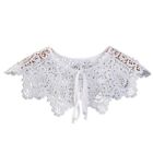 Women Hollow Out Crochet Lace Shawl Fake Collar Beaded Necklace Cape