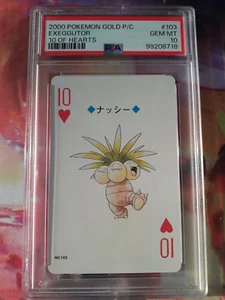 Pokemon Gold Ho-oh Back Exeggutor 10 of Hearts Poker Deck Playing Card PSA 10 - Picture 1 of 2