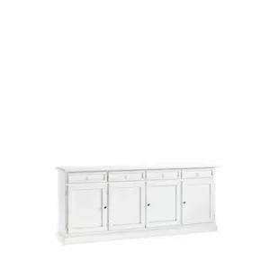 CREDENZA MADIA ARTE POVERA 4 DOOR 4 DRAWERS MATTE WHITE CLASSIC - Picture 1 of 13