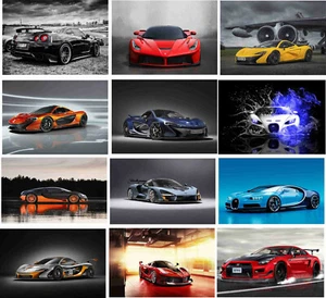 Fast Supercar Posters Racing High Speed Sports Car Wall Art Prints & Decoration - Picture 1 of 14