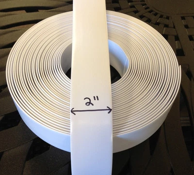 Correa de vinilo de 2" para reparación de muebles de patio rollo de 45' - blanca Foto 1 de 2