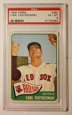 1965 Topps #385 Carl Yastrzemski (HOF) PSA 6 EX-MT Medias Rojas de Boston, envío gratuito Foto 1 de 2