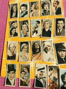Cigarette cards LOT x20 GODFREY PHILLIPS Film Stars 1930s vintage Hollywood 725 - Picture 1 of 4