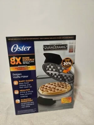 Oster 8" Gofrera Belga con Control de Temperatura Antiadherente Plateada Nueva Foto 1 de 4