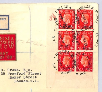 GB KGVI CYLINDER BLOCK A/37 Control Cover *CHELSEA FLOWER SHOW* 1937 Reg'd XG79 - Image 1 of 4