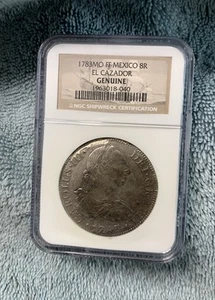 1783 MO FF Mexico 8 Reales NGC Silver El Cazador Shipwreck Genuine - Picture 1 of 2