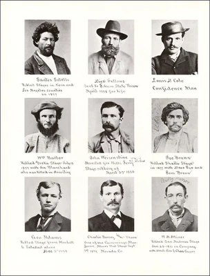 Álbum de galería criminal 1968 impresión vintage Wells Fargo Bank Robbers 1864 a 1887 Foto 1 de 4