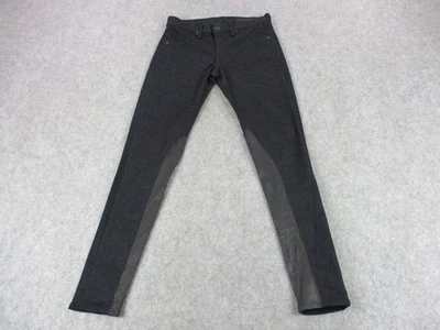 Rag & Bone Jeans Womens 27 Midnight Black Leather Panel Skinny Pants Made USA - Image 1 of 4