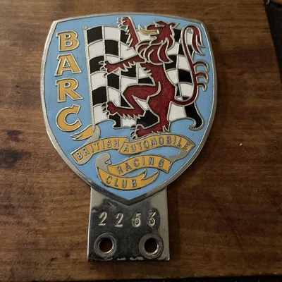 BARC British Automobile Racing Club Motoring Emblem Original Enamel Chrome Badge - Image 1 of 4