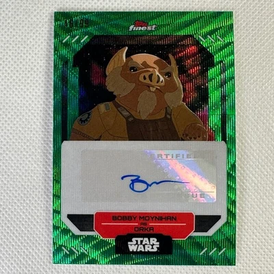 2023 Topps Finest Star Wars Auto Bobby Moynihan como Orka Green Wave Refractor/99 Foto 1 de 4