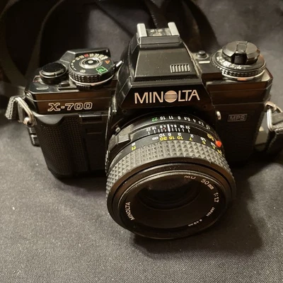 Vtg Minolta X-700 MPS 35mm SLR Film Camera with MD 50mm 1.7 Lens Tested), Read - Image 1 of 4