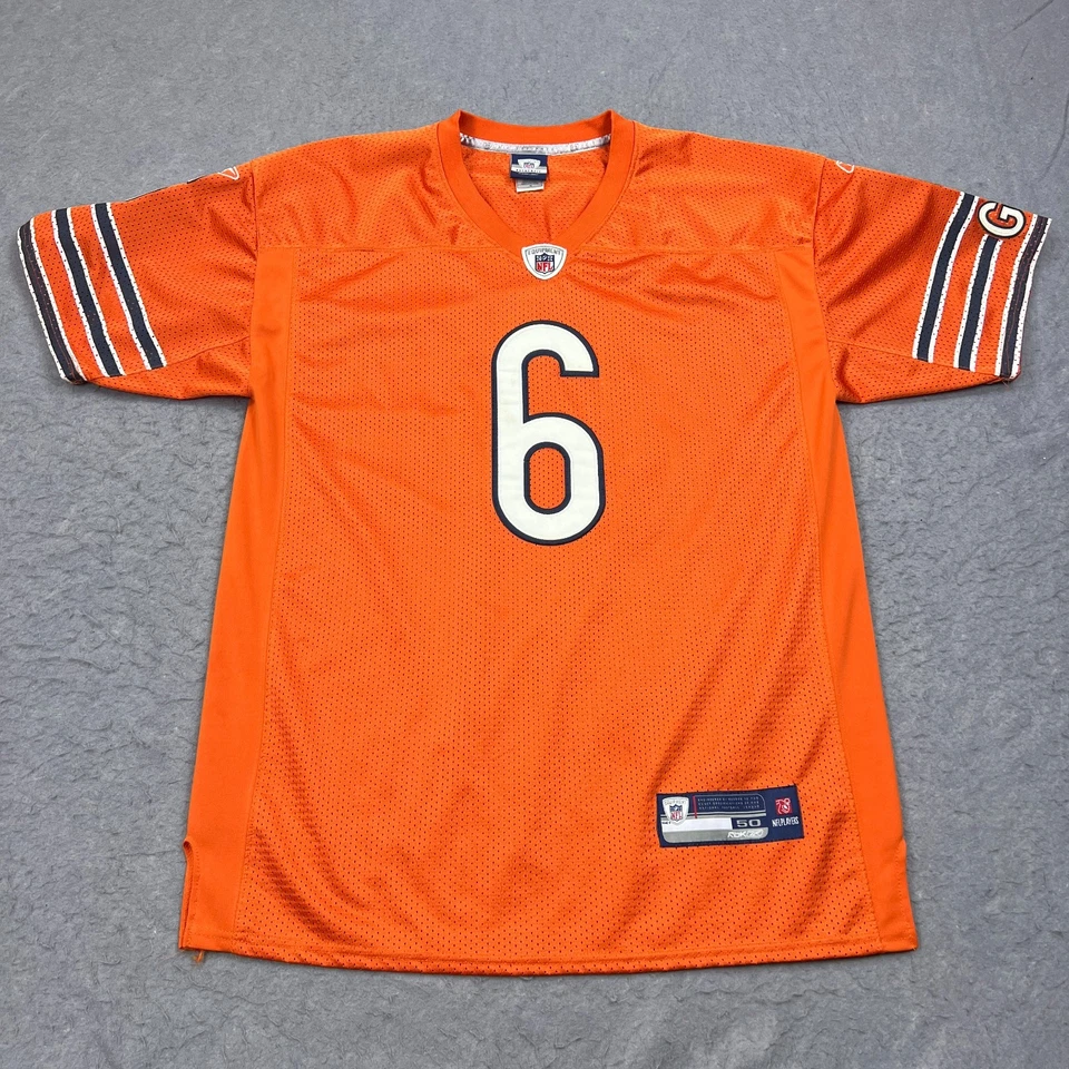 Camiseta cosida de colección Reebok Jay Culter #6 para hombre 50 malla naranja NFL fútbol GSH Foto 1 de 4