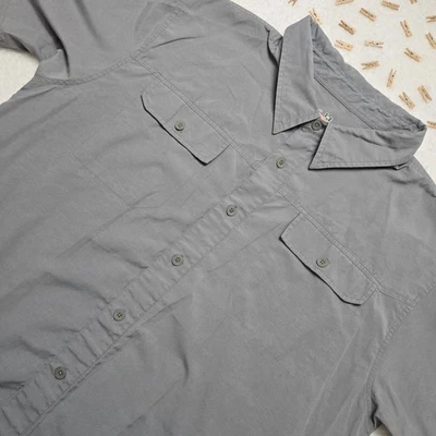 Under Armour Shirt XL Gray Solid Short Sleeve Button Up AllSeasonGear Outdoor - Image 1 of 4