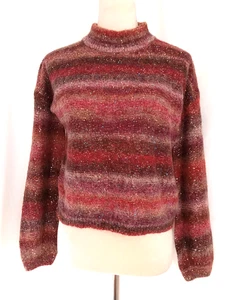 Banana Republic mehrfarbig ombre glitzernde Pailletten Stehkragen Alpaka Mischung Pullover XS - Bild 1 von 9
