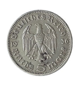 IBERMONEDA| Alemania Nazi 5Marcos 1936. Plata 13,80gr. - Picture 1 of 2