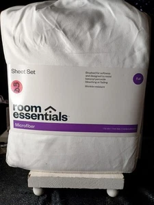 Room Essentials Microfiber Sheet Set - WHITE (FULL)(TARGET)(NEW) Easy Care - Picture 1 of 6