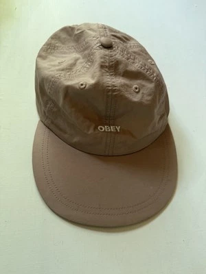 OBEY 6 面板绑带帽尼龙/棉刺绣 - 粉红色 — 第 1/4 张图片