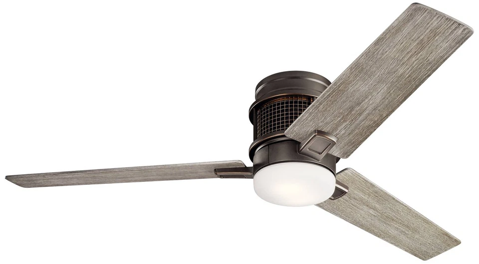 52" Kichler Chiara Bronze LED Hugger Ceiling Fan with Wall Control - Image 1 of 1