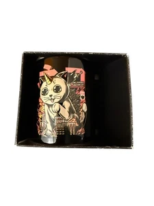 Taza de cerámica negra Ilustrata Catzilla - Nueva en caja, anime japonés gato monstruo - Imagen 1 de 5