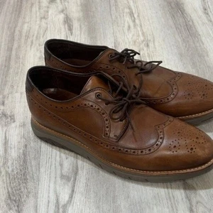 Johnston & Muprhy Jameson Longwing Men's business casual shoes size  11 M  COGNA - Picture 1 of 9