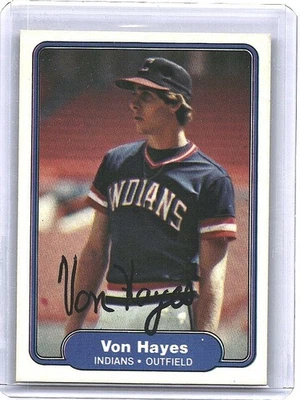 Von Hayes 1982 Fleer Signed Cleveland Indians #371 RC Signed In Person Auto - Image 1 of 2