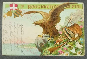 Cartolina Postale Reggimentale 1° Reggimento Alpini - Viaggiata Inizi 900 - Picture 1 of 2