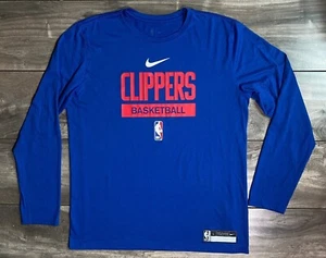 Nike Los Angeles LA Clippers NBA Team Issued LS Practice Shirt Blue Men's Large - Picture 1 of 13