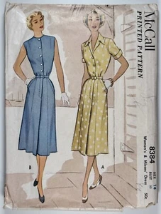 Vintage 50er Jahre Schnittmuster McCall 8384 Misses Hemdkleid Büste 32 " komplett - Bild 1 von 4