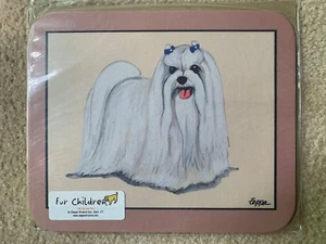 SOLO QUEDA 1 - Nuevo ALMOHADILLA PARA RATÓN Maltés Perro Antideslizante sobre Fondo Beige Liso - Imagen 1 de 1