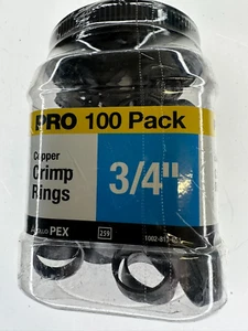 Barattolo Sigillato da 100 - Valvole Apollo PEX 3/4" Rame Pro Anello di Crimpatura APXCR34100JR - Foto 1 di 3