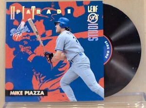1996 Leaf Studio HIT PARADE #6 Mike Piazza HOF RARE DIE CUT NYLON RECORD LOOK - Picture 1 of 2